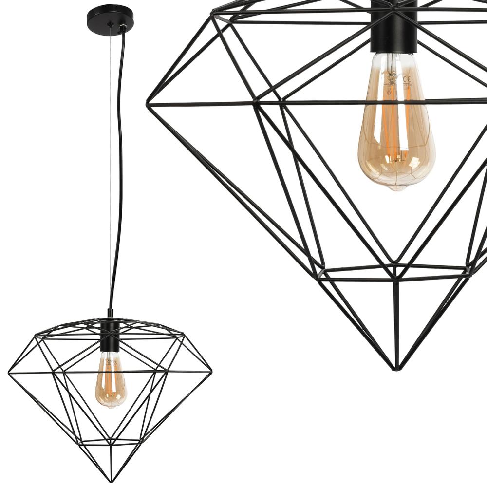 LAMPA WISZĄCA DIAMENT METAL LOFT  APP563-1CP Czarna