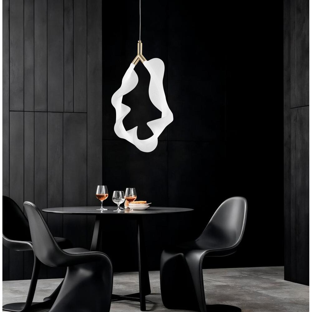 HÄNGLAMPA LED G013-1CP VIT/GULD