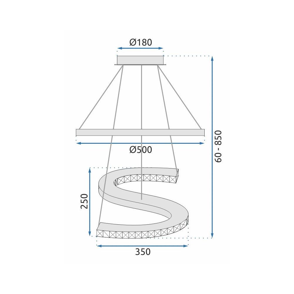 HÄNGANDE KRISTALLAMPA RING LED APP773-2CP