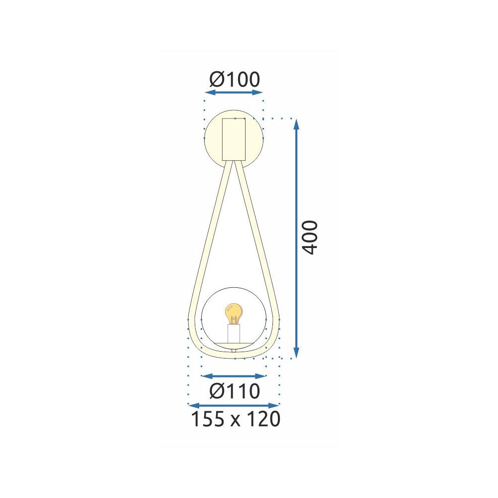 Vägglampa Väggarmatur Glasglob APP603-1W Guld