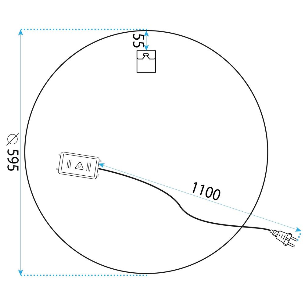 LED-VÄGGSPEGEL 60 cm H108