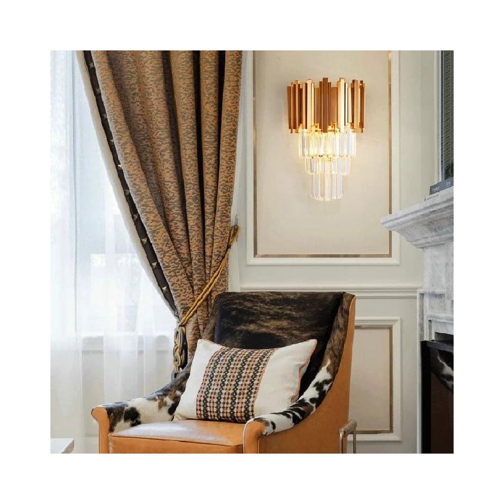 Kristallampa vägglampa 312357 Guld