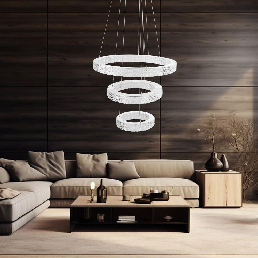 HÄNGLAMPA LED KRISTALL MS008-CP Krom