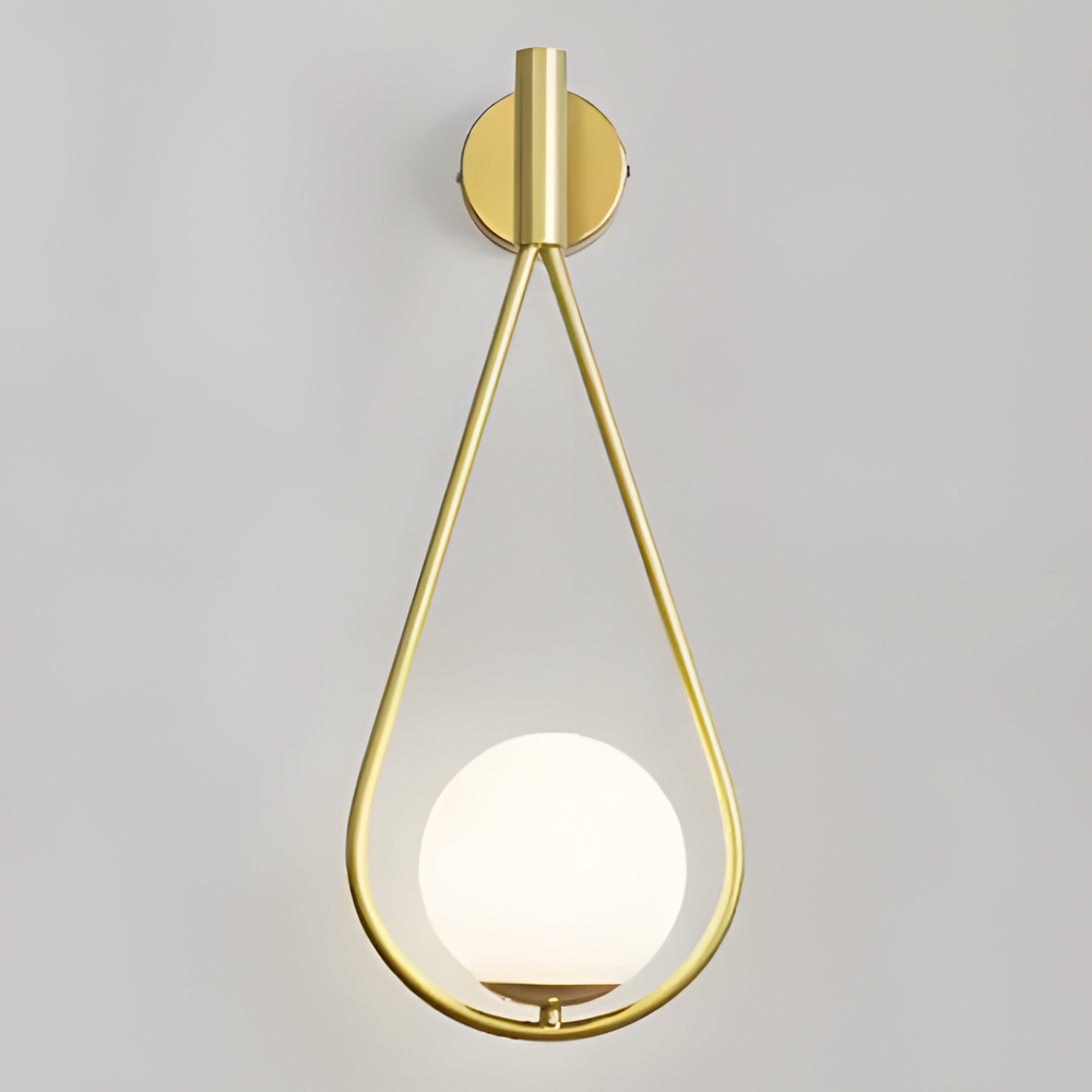 Vägglampa Klot Glas G094-1W Guld Vit