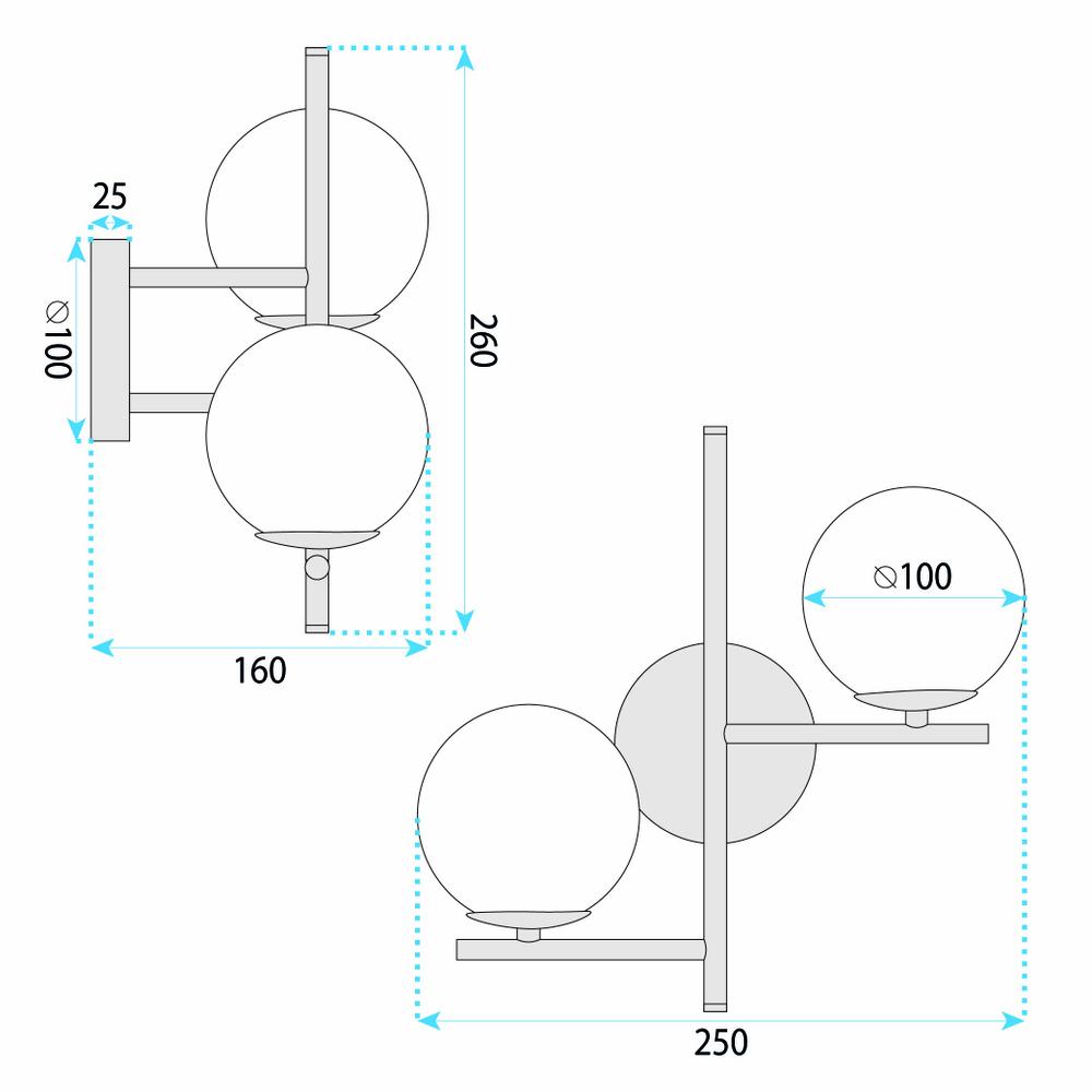 VÄGGLAMPA VÄGGLAMPA APP1170-2W Svart