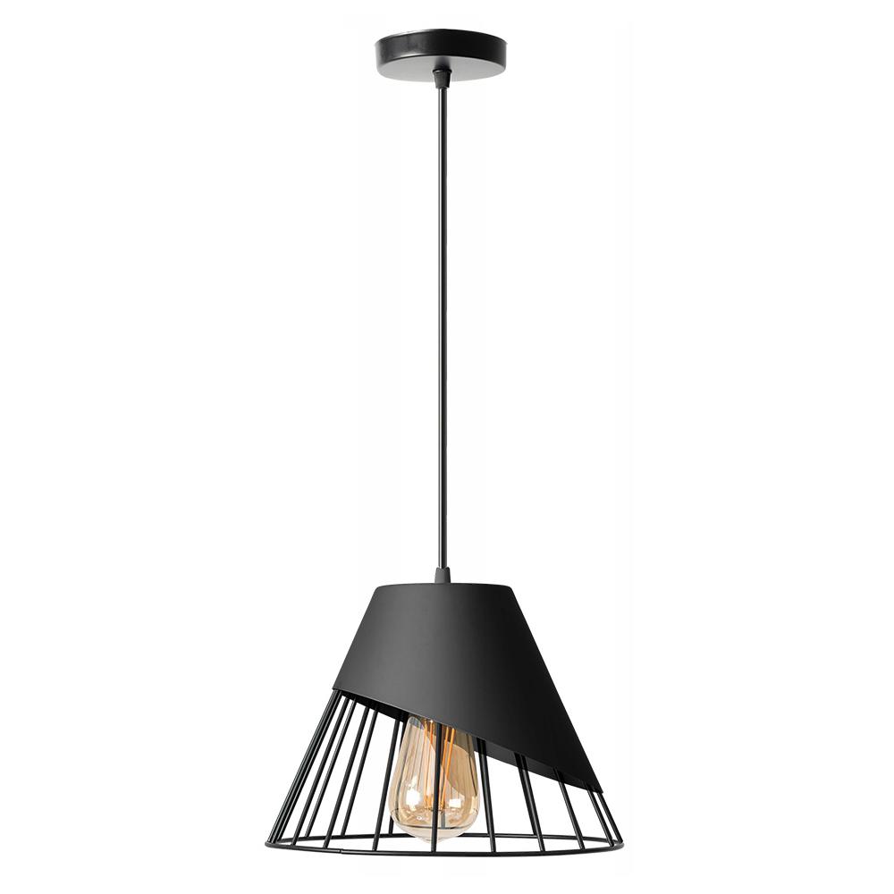 TAKLAMPA HÄNGENDE METALLSKÄRM APP227-1CP SVART