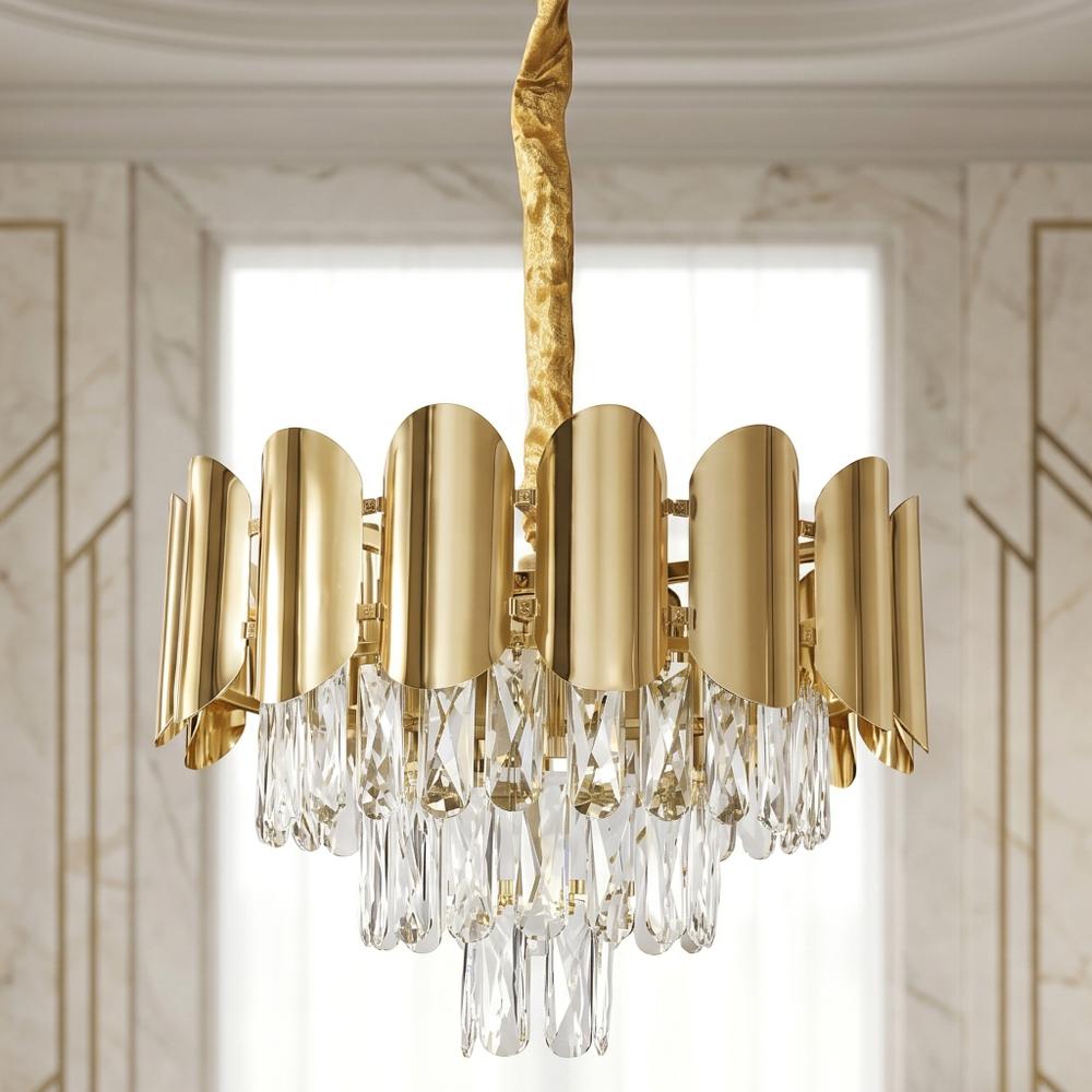 Kristall-pendellampa SWE099-CP 40cm GOLD