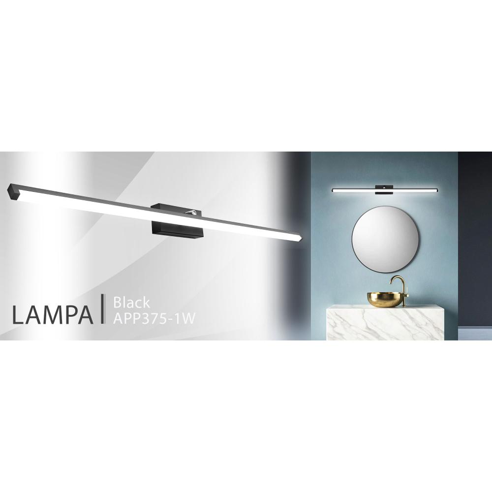 BADRUMSVÄGGLAMPA LED ÖVER SPEGEL 20W 100CM APP375-1W SVART