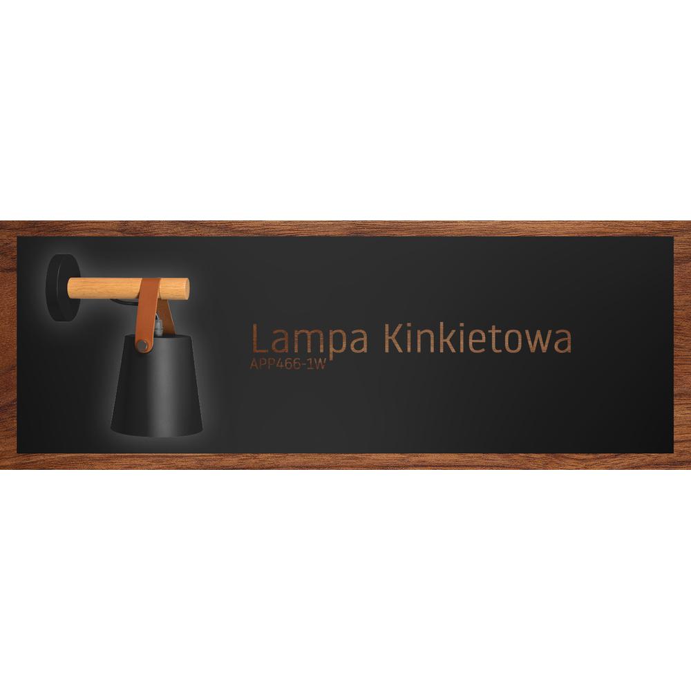 Vägglampa Metall med Rem APP466-1W Svart