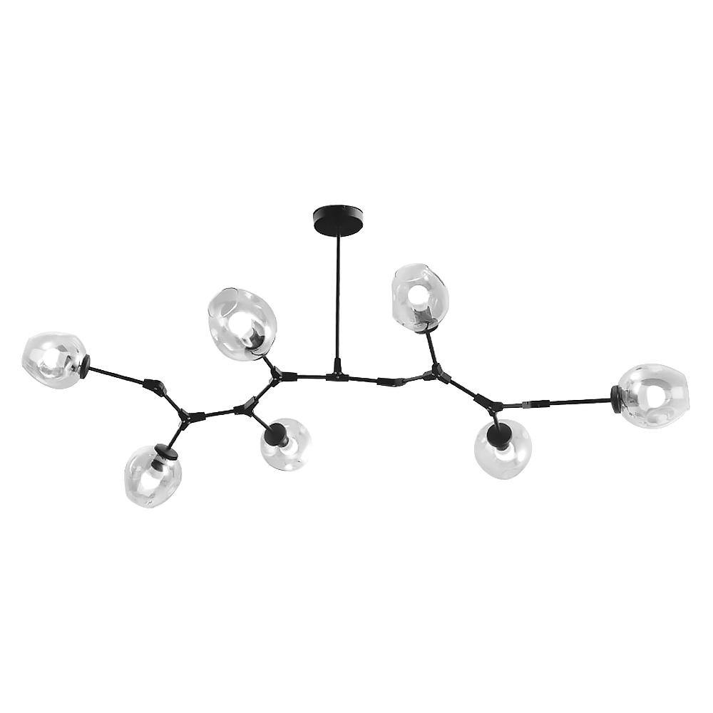 Hänglampa Glasbollar 7 Armar APP505-7C Svart