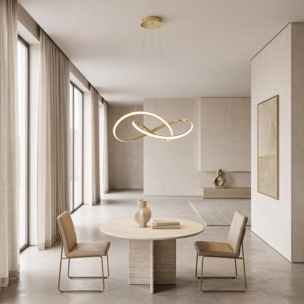 Taklampa Hängande Ring Modern LED + Fjärrkontroll APP394-CP Guld