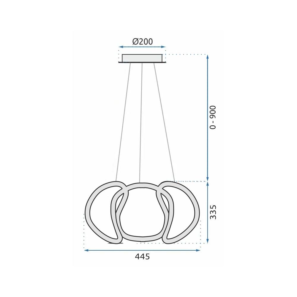 Modern takpendlad LED taklampa + FJÄRRKONTROLL APP387-CP SVART
