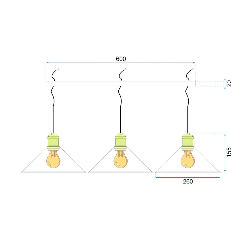 HÄNGENDE TAKLAMPA PORTO APP017-3CP Svart