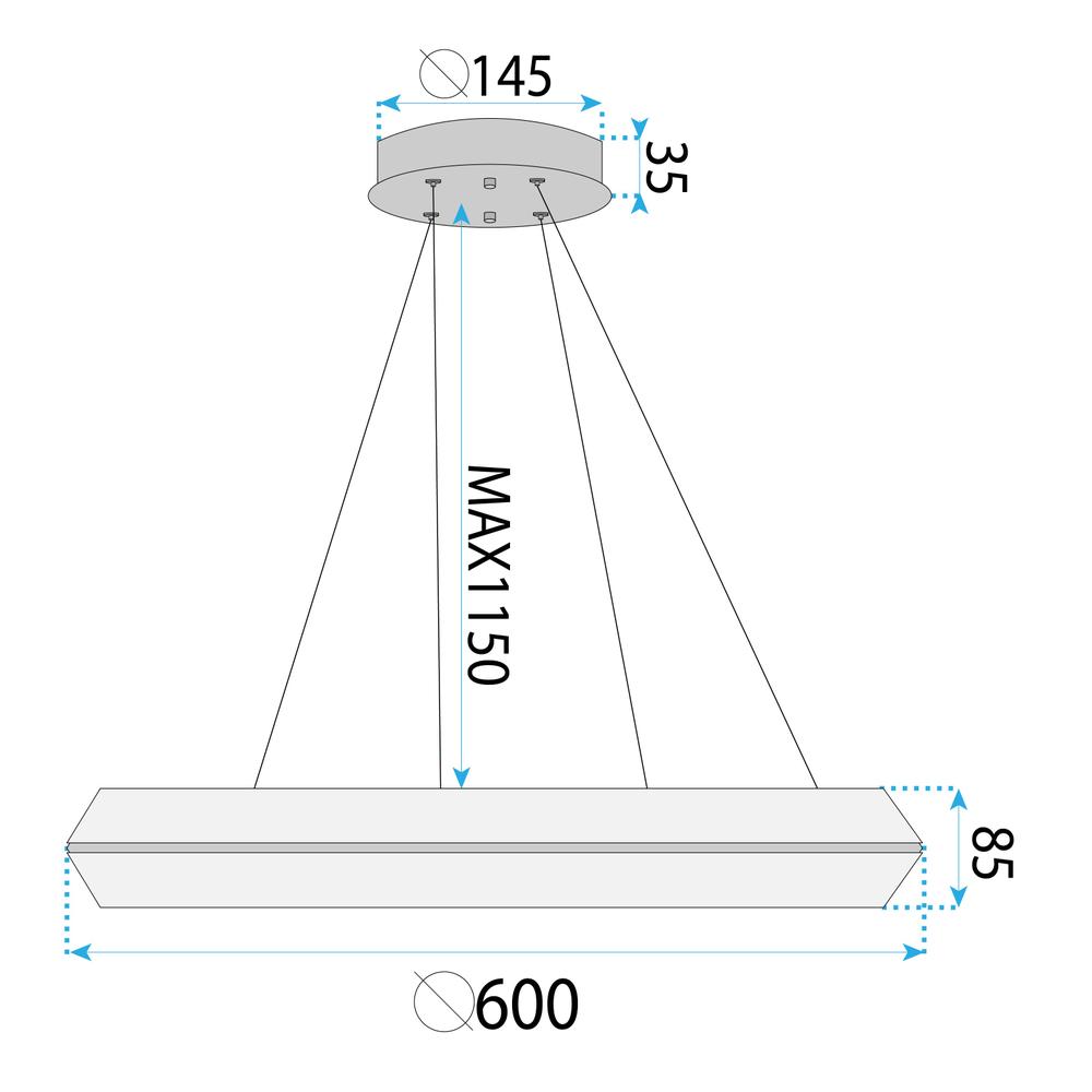 HÄNGENDE LED TAKLAMPA APP1768-CP Guld 60 cm