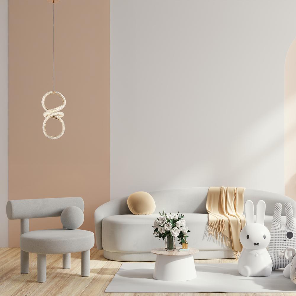 HÄNGANDE KRISTALLAMPA SPIRAL LED G070-CP Guld