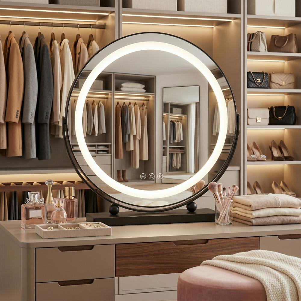 Spegel LED MAKE-UP Svart 40 cm