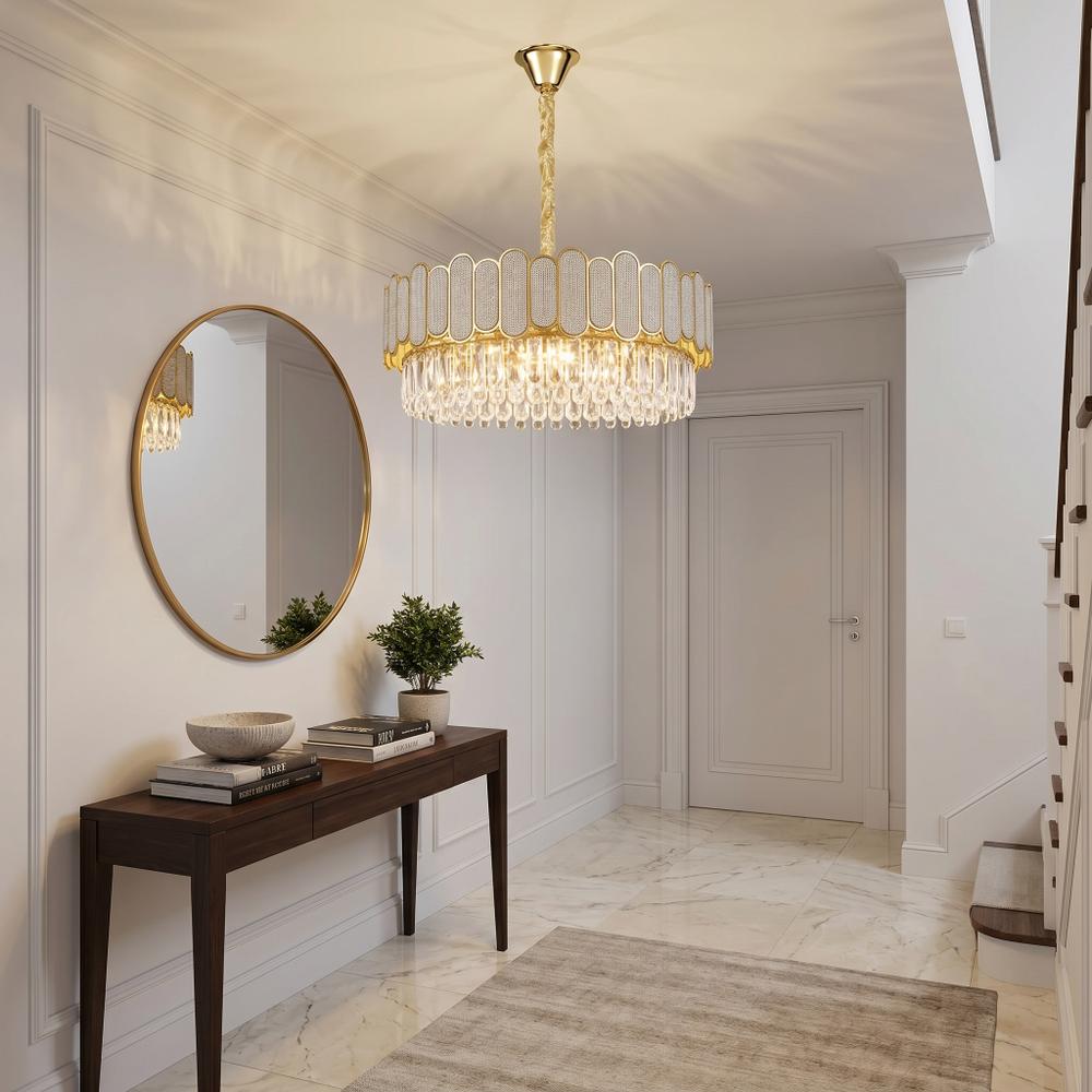 Kristall-pendellampa SWE107-CP 50cm GOLD
