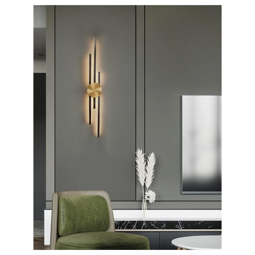 VÄGGLAMPA KINKIET LED APP1437-W SVART/GULD
