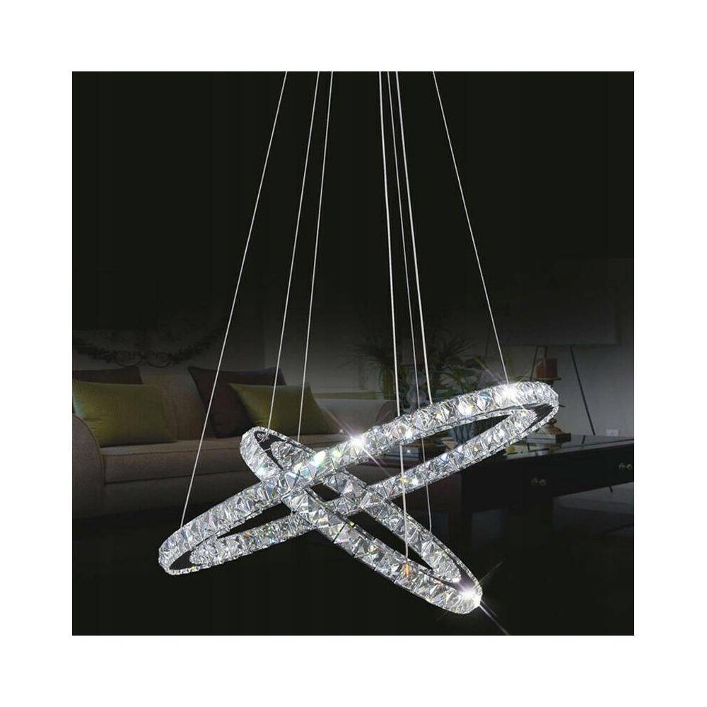 Crystal taklampa Ring 50+30 cm med fjärrkontroll APP418-CP