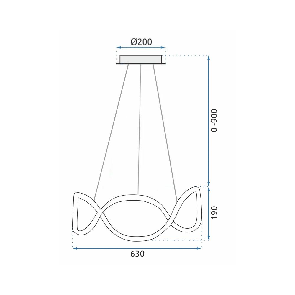 Modern taklampa LED + FJÄRRKONTROLL APP800-CP Twist Guld
