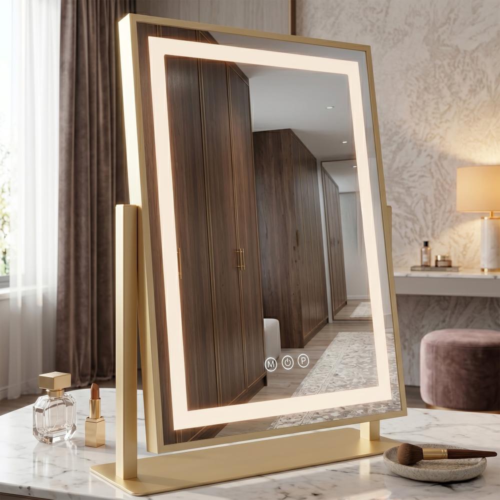 LED-spegel LUMI L.Gold 30x40cm
