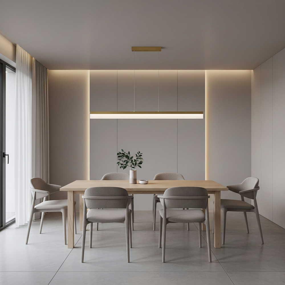 Hängande LED-lampa APP1694-CP 120 cm Borstad Guld