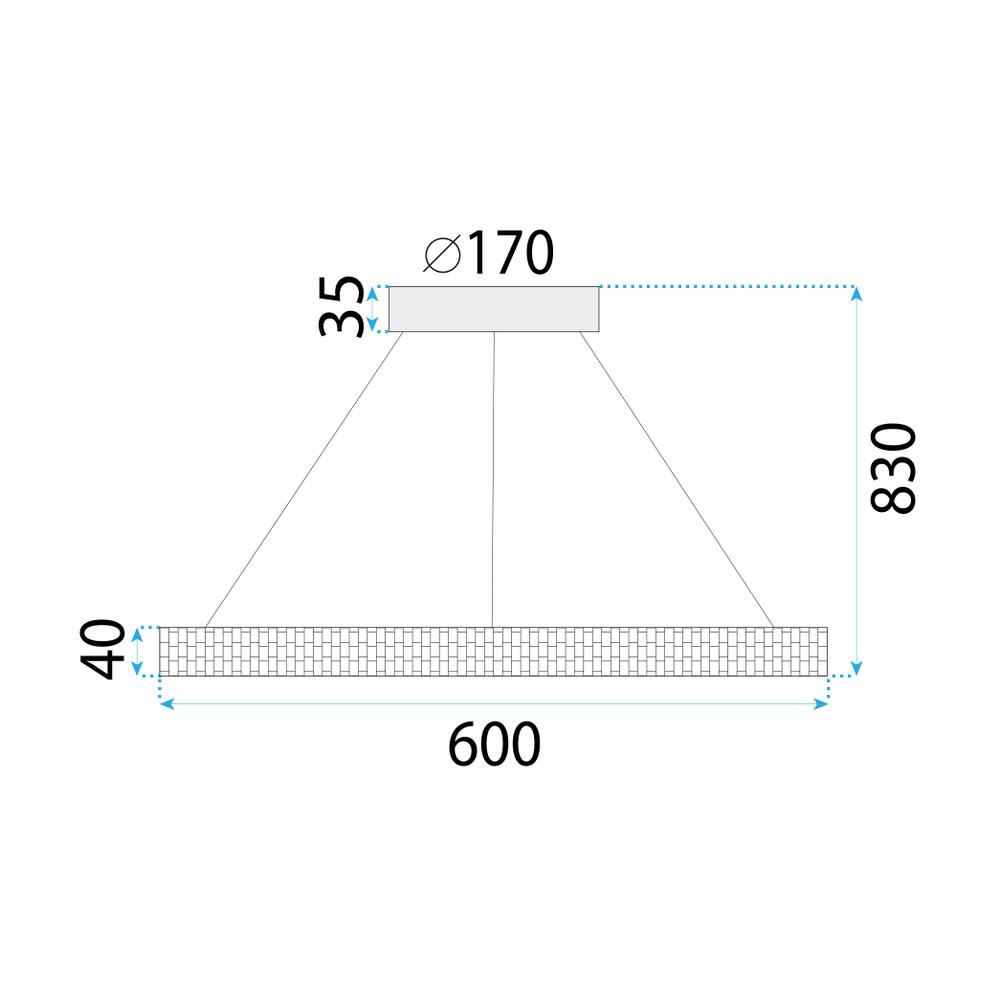 TAKLAMPA HÄNGANDE LED APP1512-CP Svart