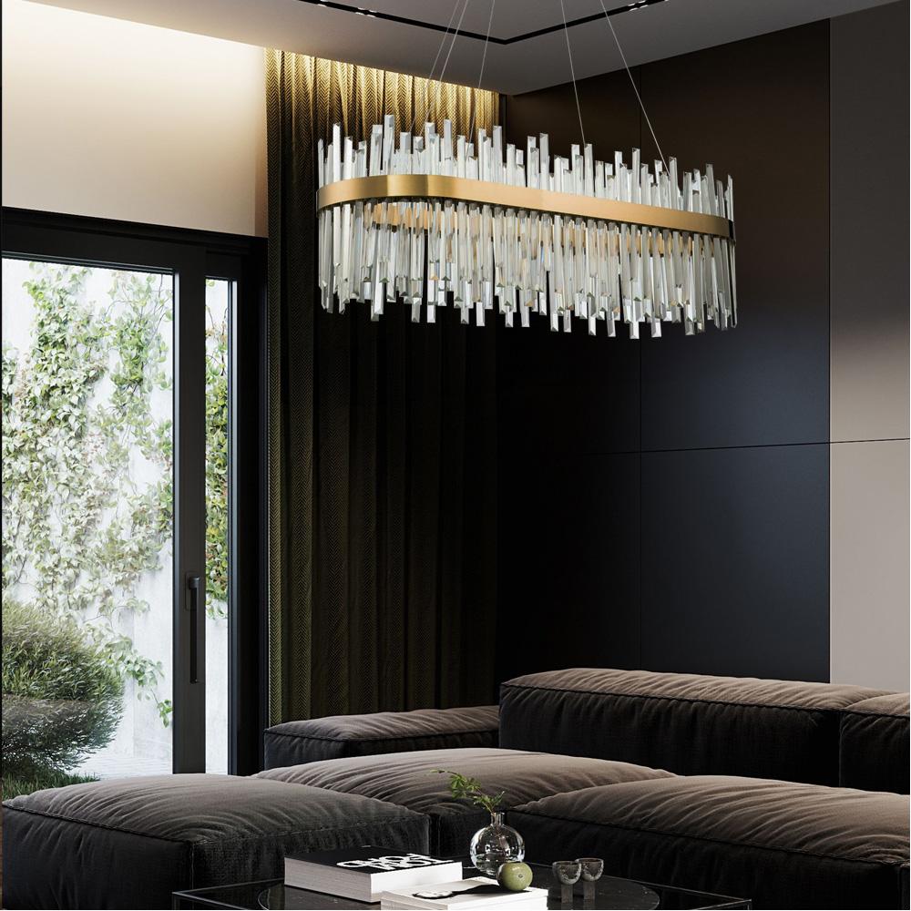 Kristalltaklampa APP1513-CP80 Guld