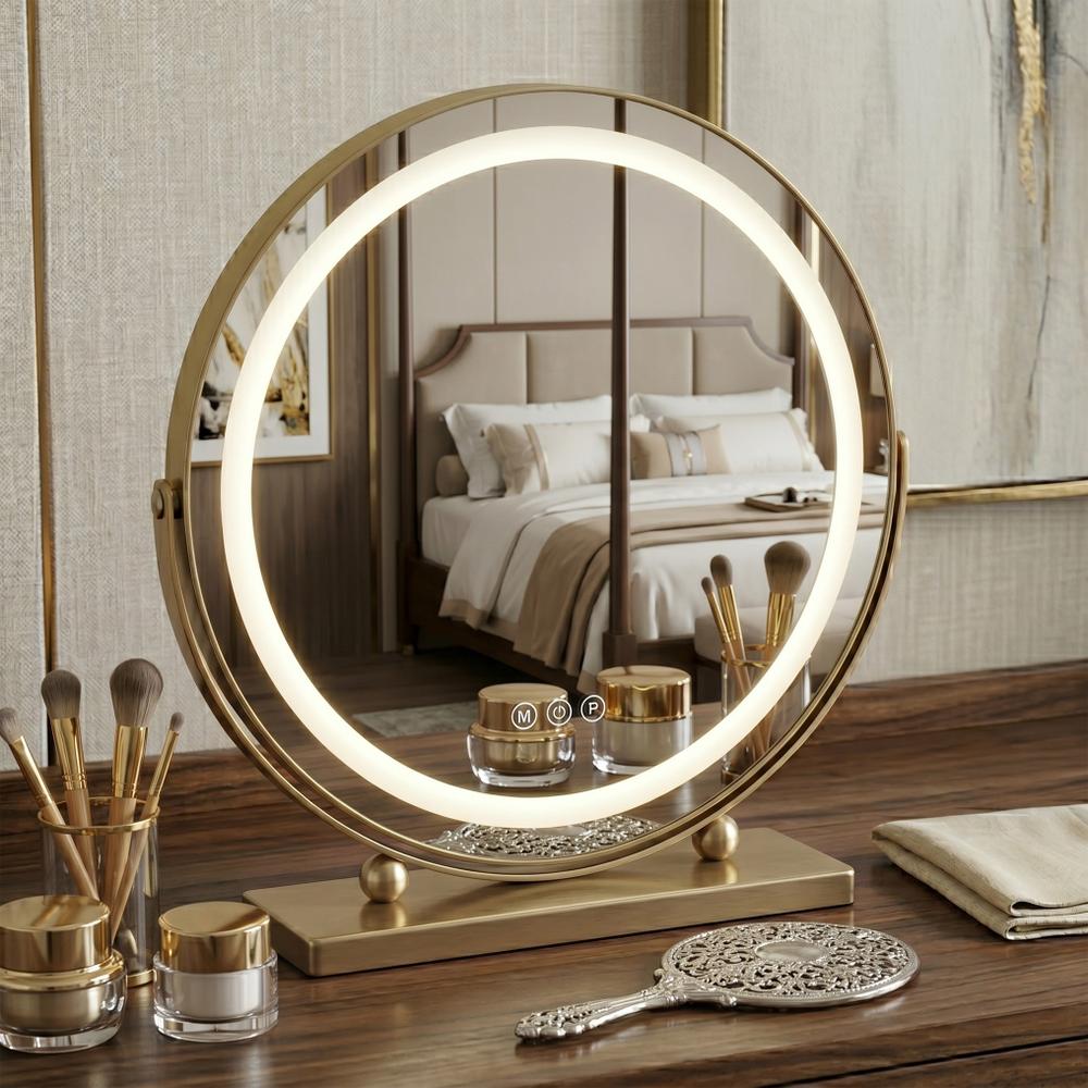 Spegel LED MAKE-UP L.Gold 40 cm