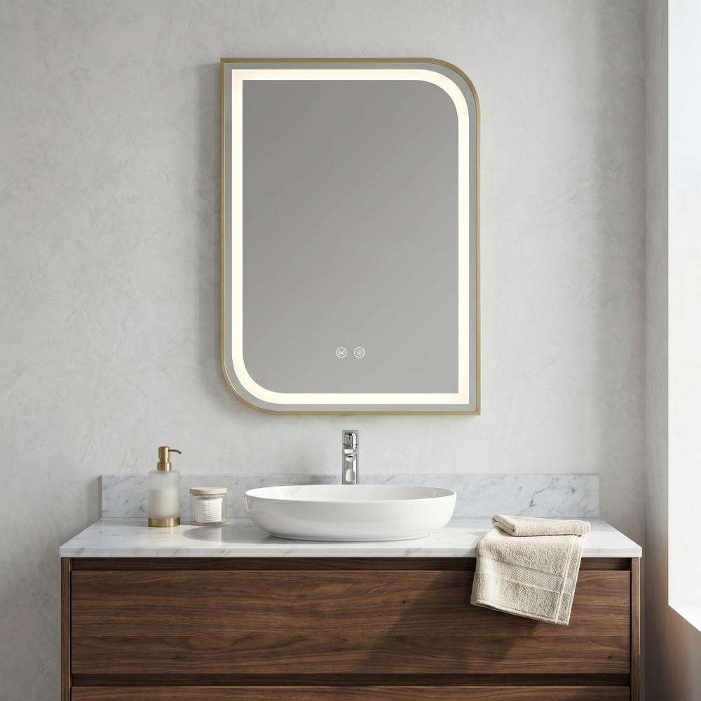 LED-VÄGGSPEGEL ZONE 80X60 GOLD BRUSH