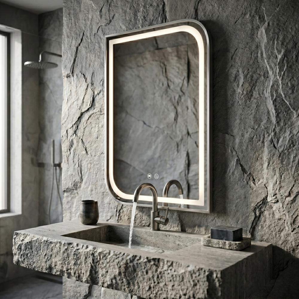 LED-VÄGGSPEGEL ZONE 70x50 BRUSH NICKEL