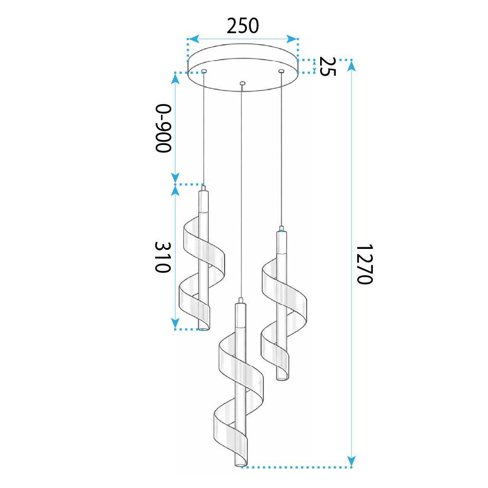 TAKLAMPA HÄNGANDE LED G178-3CP GULD
