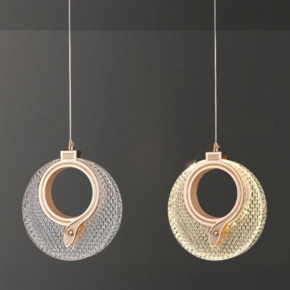 HÄNGLANDE KRISTALLAMPA LED LHJ110-1CP LJUS ROSÉGULD