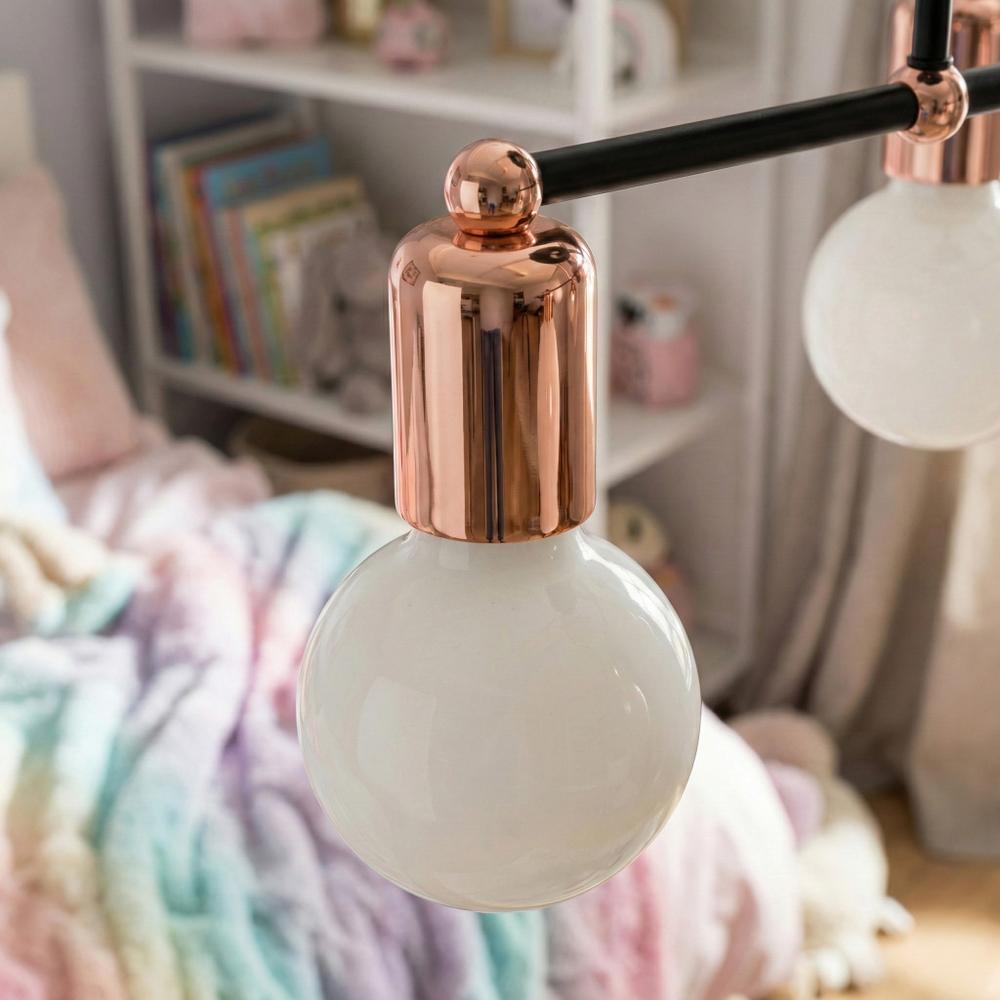 Hängande Fyrflams Taklampa 392200 Roséguld