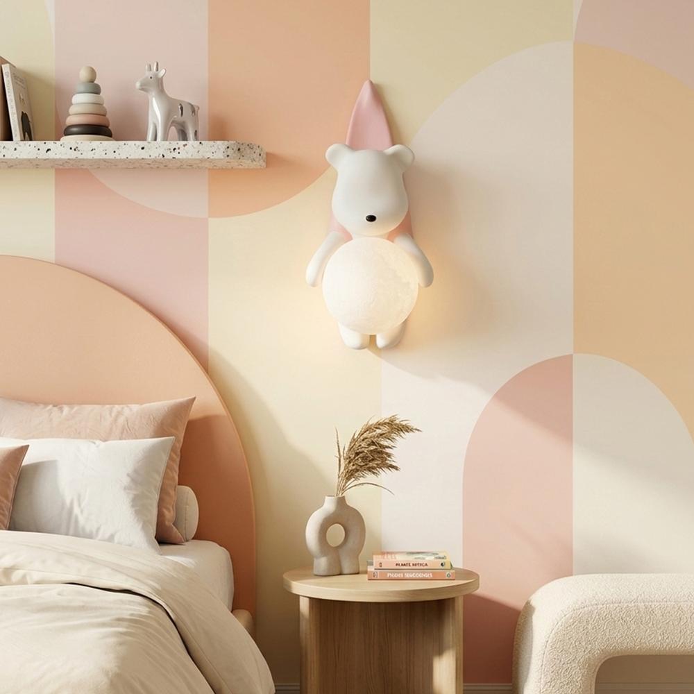 VÄGGLAMPA NALLE I TRÖJA G168-1W ROSA