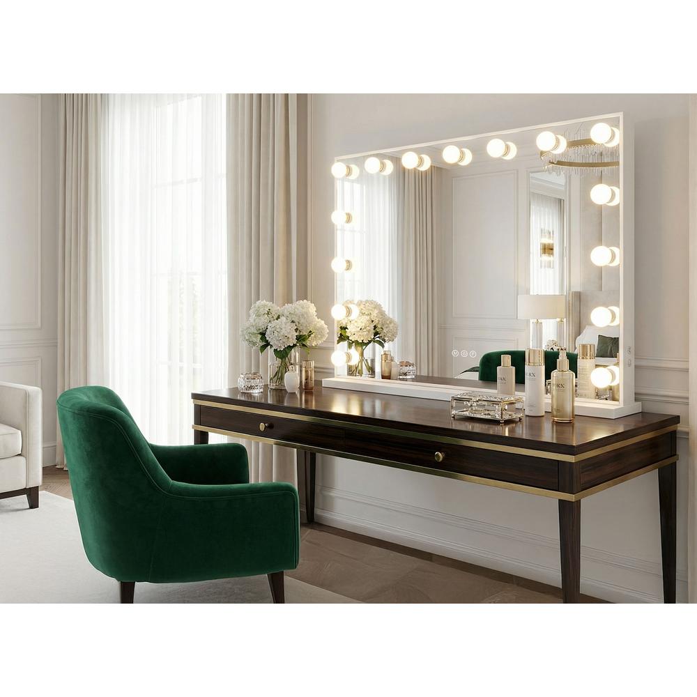 Spegel LED Hollywood Vit 80x60