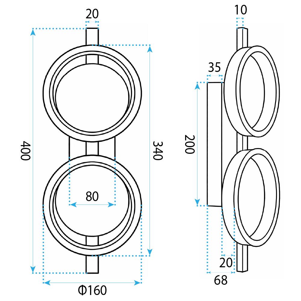 LED-vägglampa APP1917-W Black