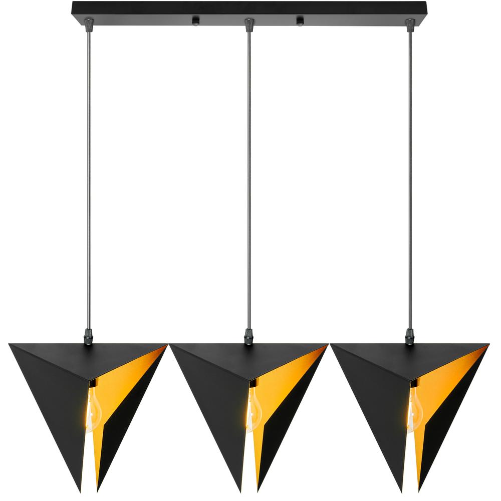 TRIANGELFORMAD GEOMETRISK TAKLAMPA TRIPPEL APP254-3CP SVART