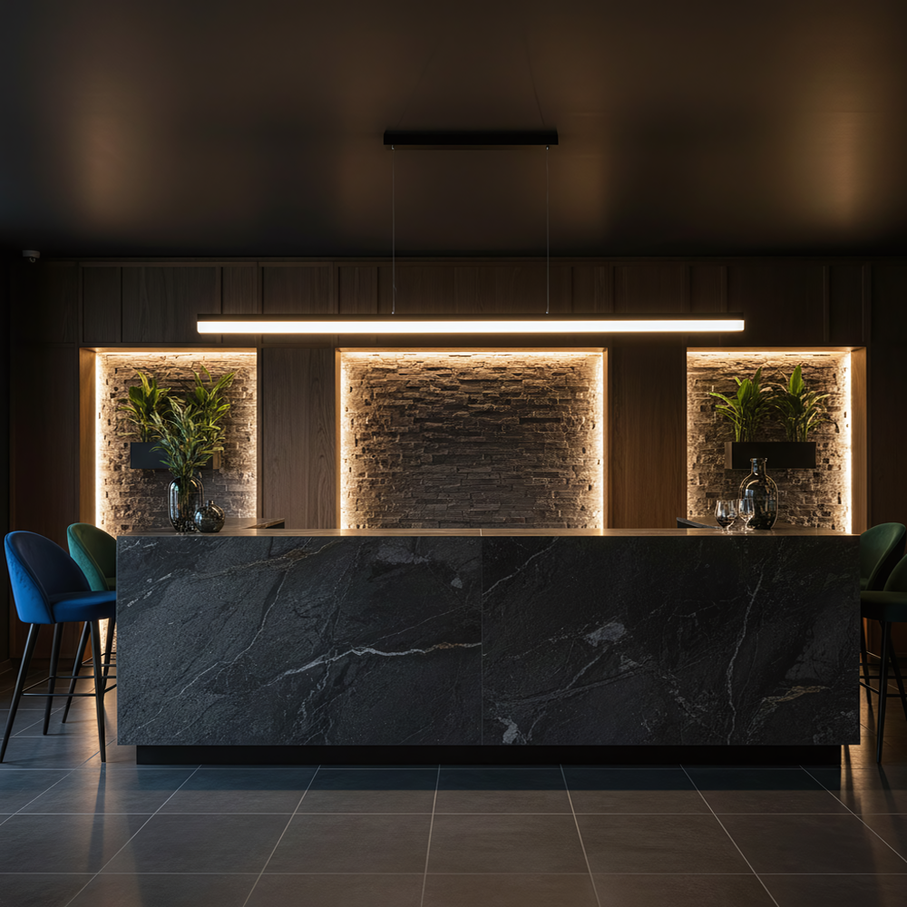 Hängande LED-lampa APP1695-CP 200 cm Svart