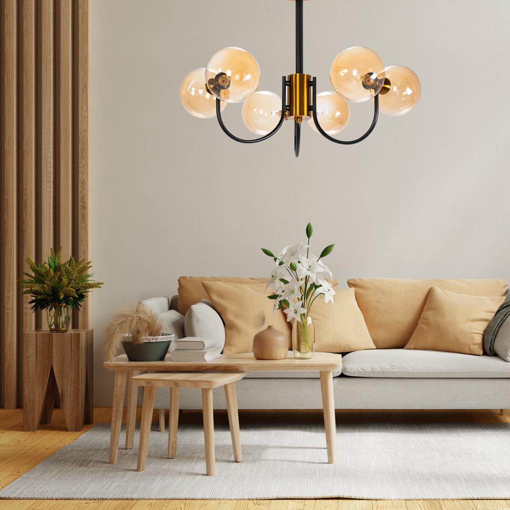Glaspendellampa för tak APP1120-6CP Guld