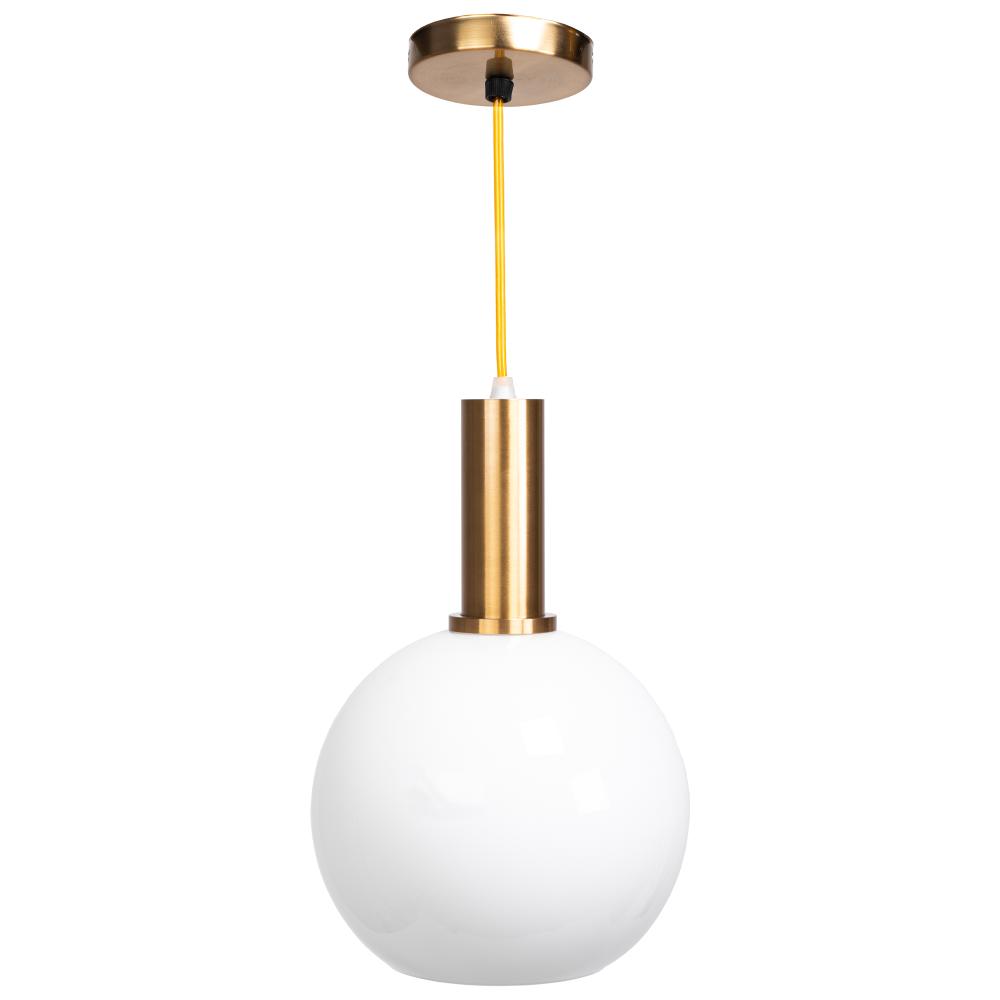 Hängande Lampa i Glas Mjölkvit Kula APP666-1CP Guld