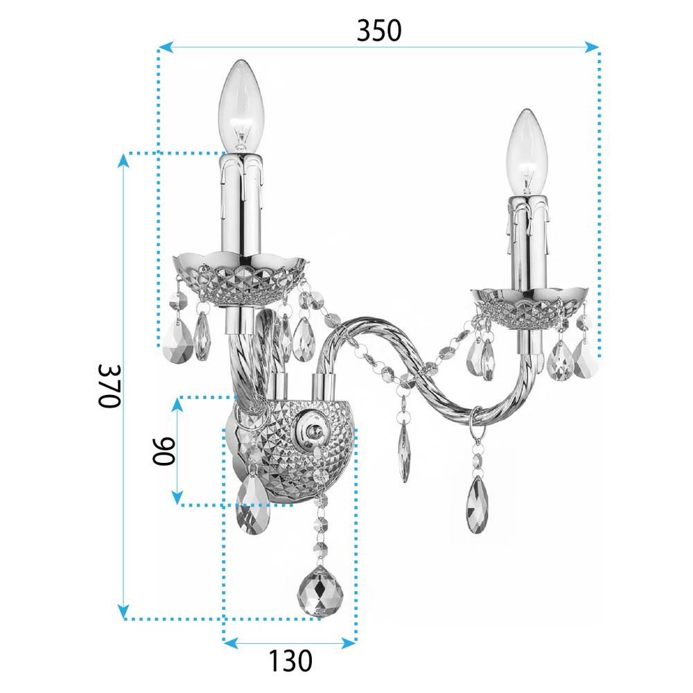 VÄGGLAMPA EBT017-2W Transparent