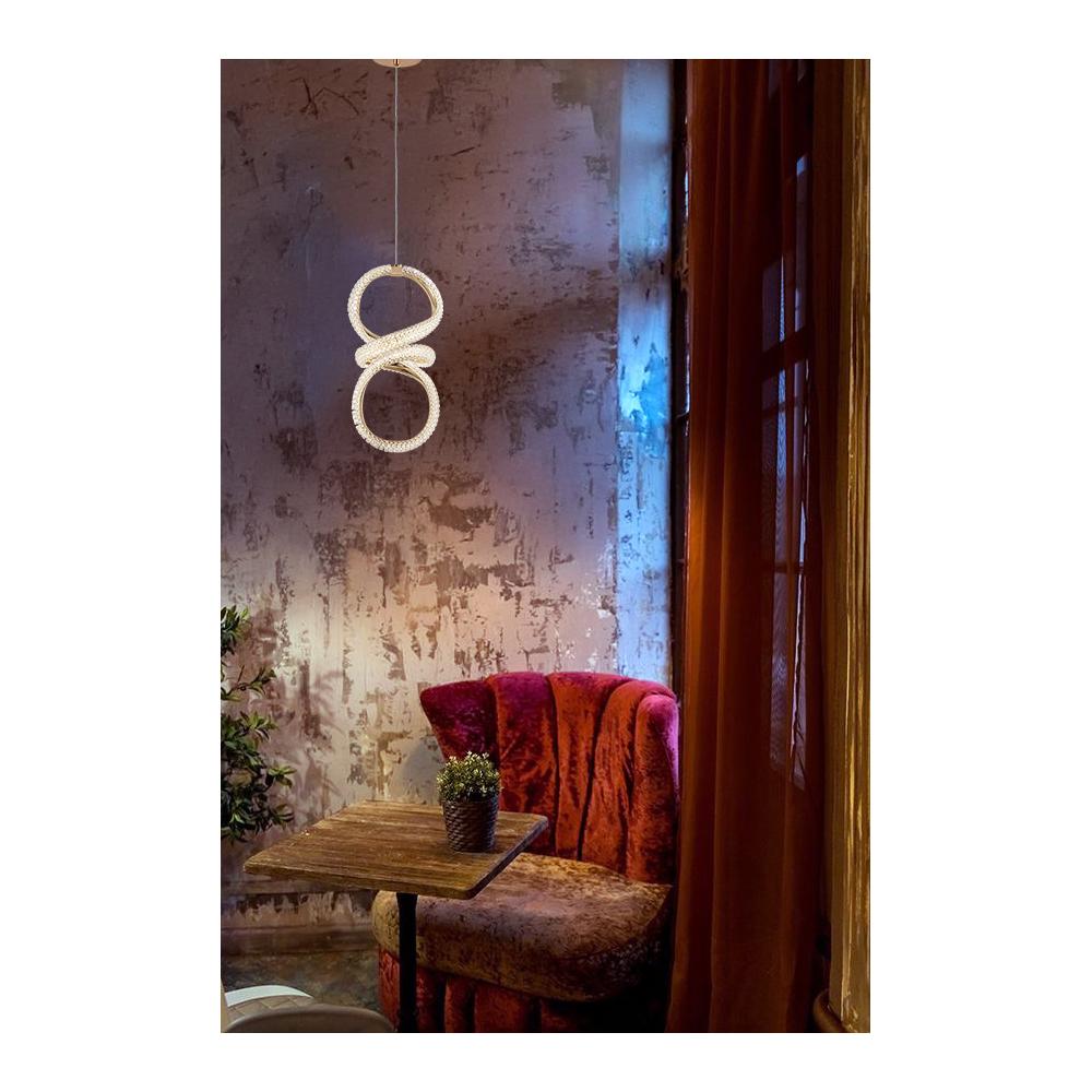 HÄNGANDE KRISTALLAMPA SPIRAL LED G070-CP Guld