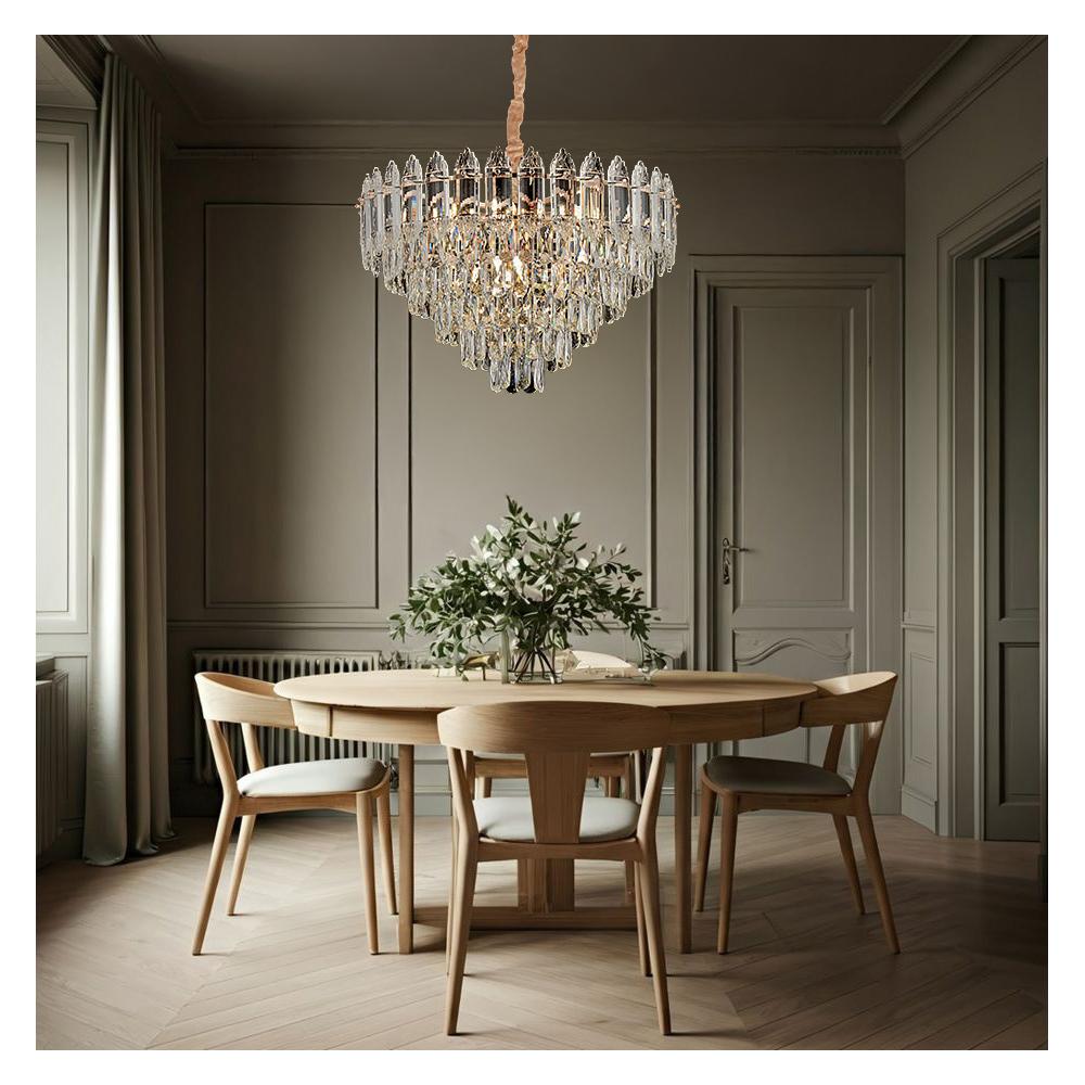 Hänglampa med kristaller G057-CP 50 cm Guld