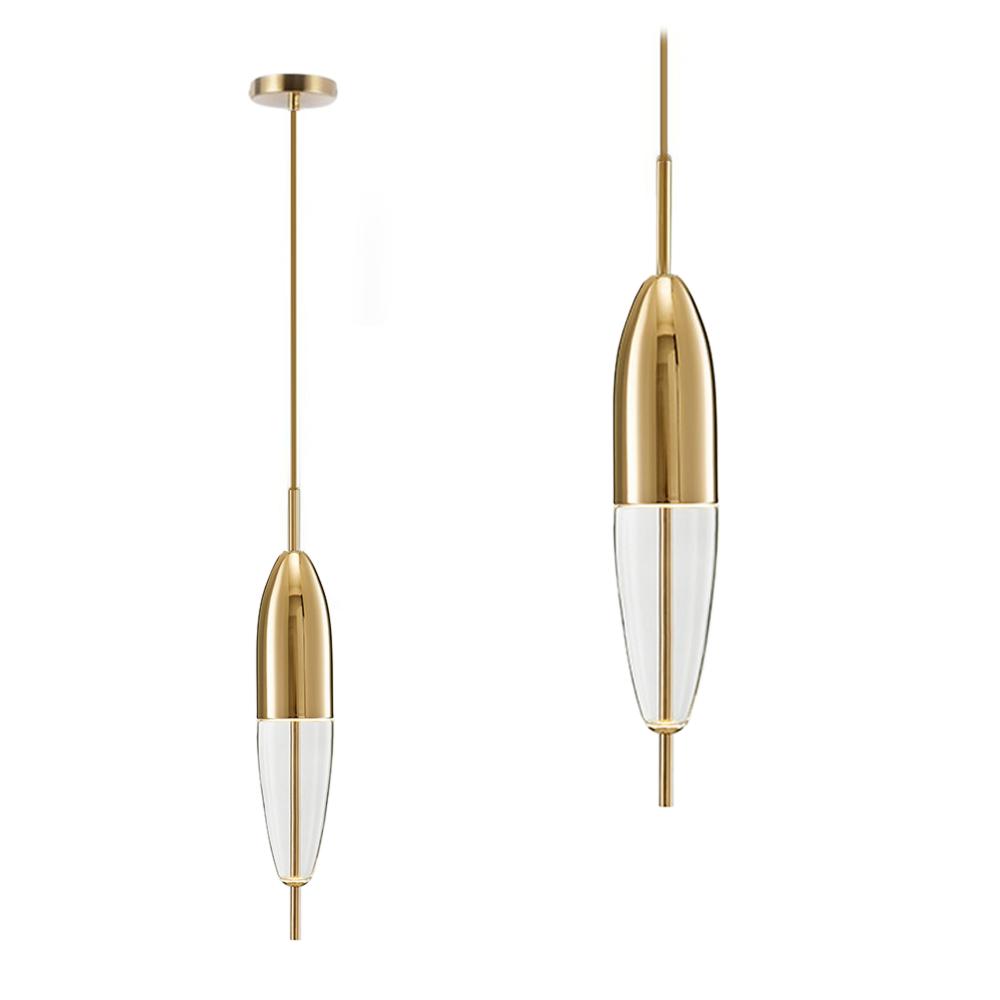 Glaspendellampa i Metall APP549-1CP Guld