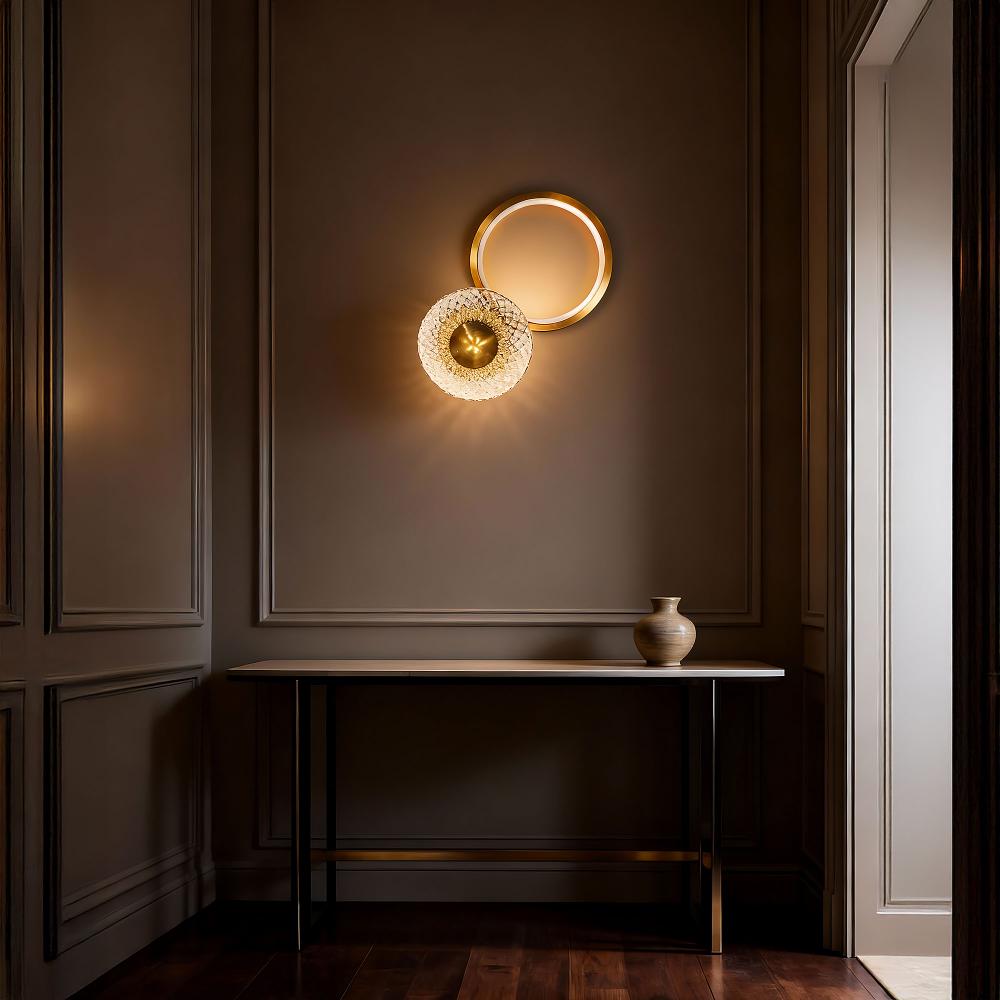 VÄGGLAMPA LED LHJ071-W Borstad Guld