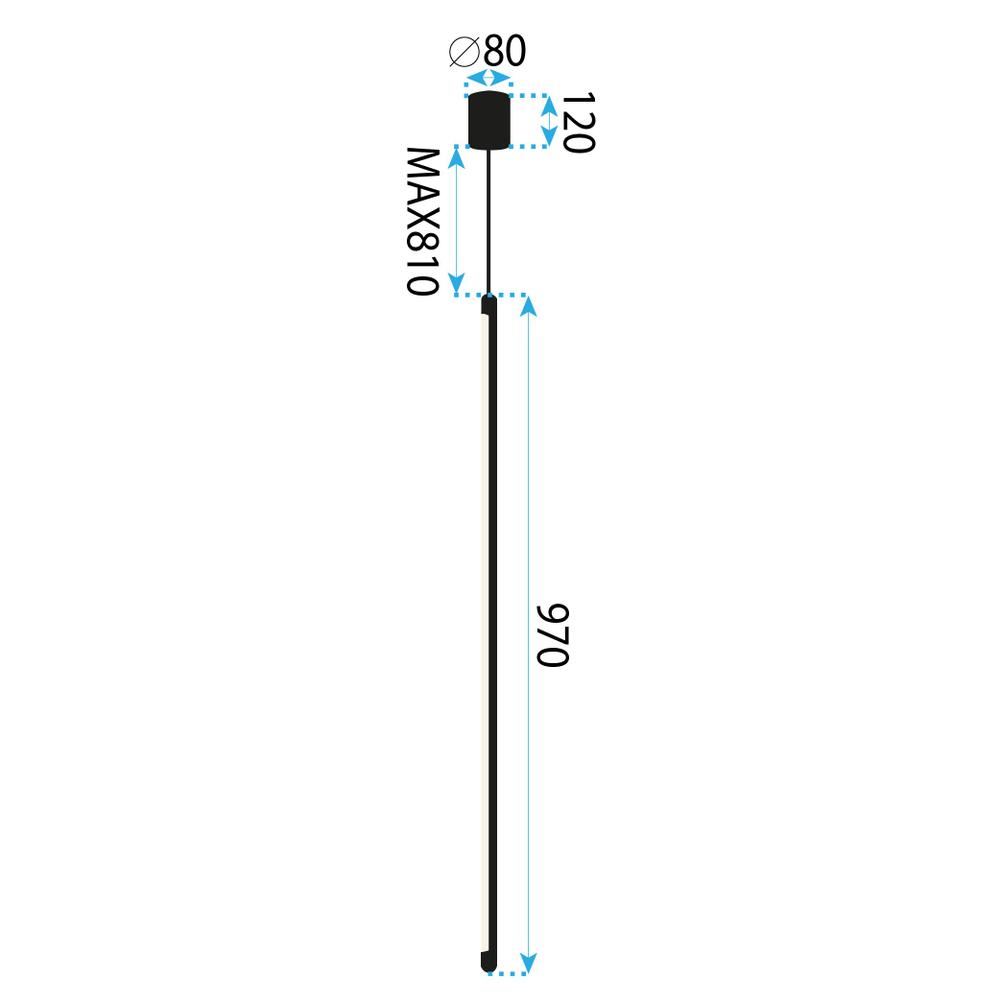 HÄNGANDE LED TAKLAMPA APP1413-C SVART 100 cm