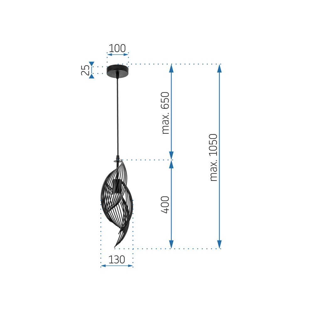 Modern taklampa loft APP977-1CP Svart