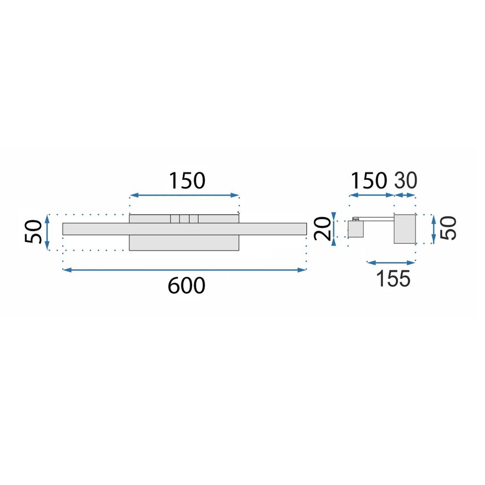 Badrum vägg LED-lampa APP1858-1W 60 cm Chrome