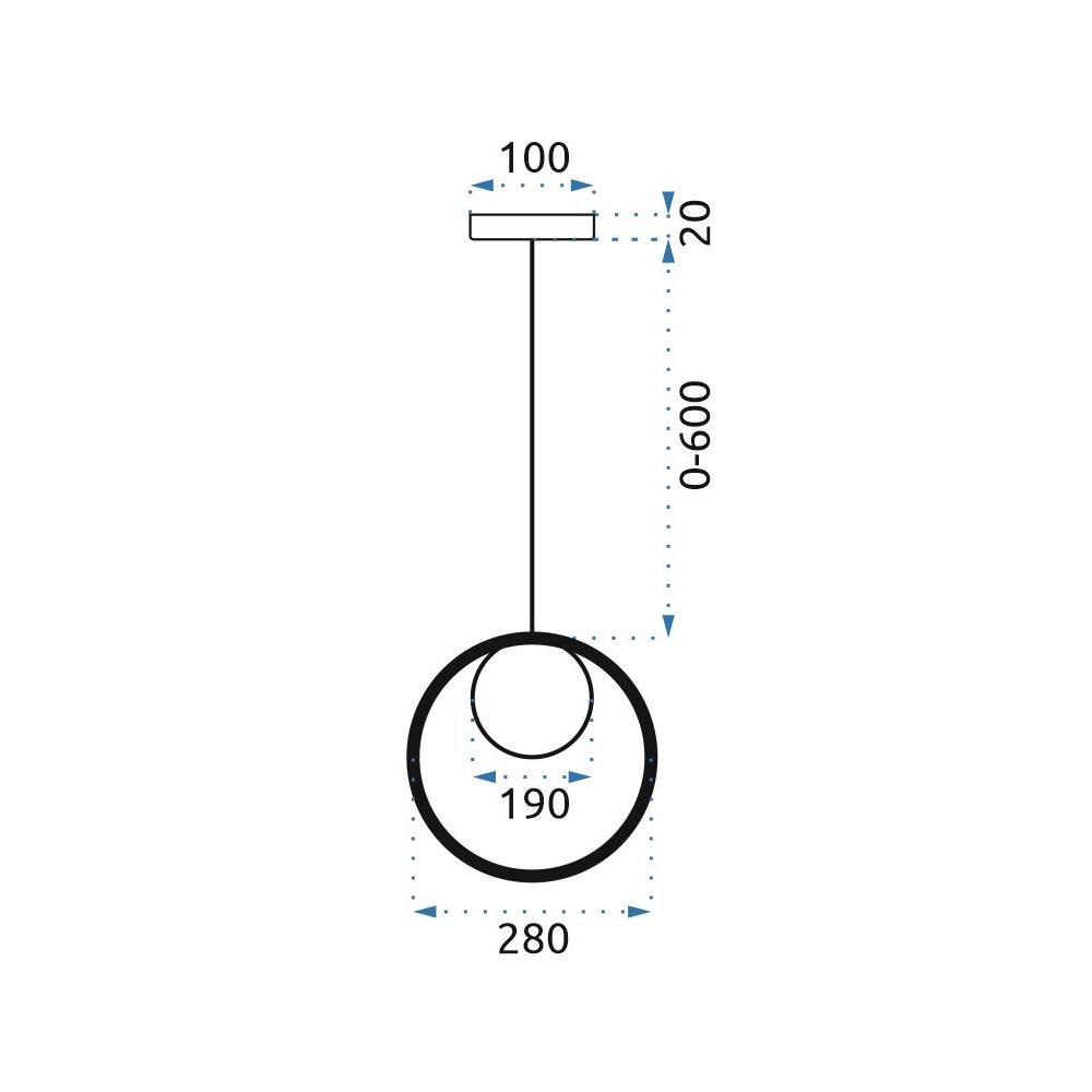 Glaspendellampa i tak med Takglob APP430-1CP Vit